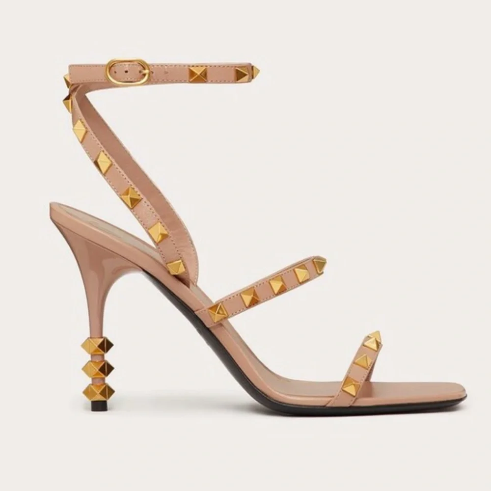 Valentino Garavani Rockstud Goatskin Sandal With Sculpted Heel 100 mm - Picture 1 of 14